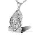 925 Silver Iced Out Skull Pendant Charm